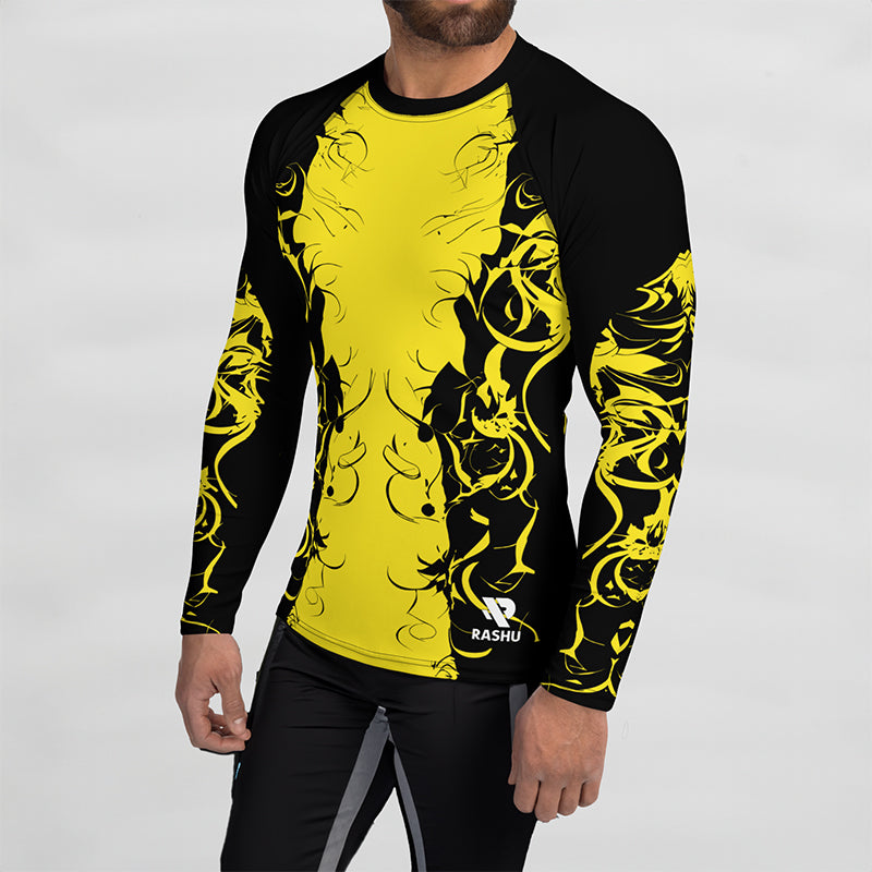 Rashguard Jaune : Idéal pour les Passionnés de Fitness et de Sports de Combat