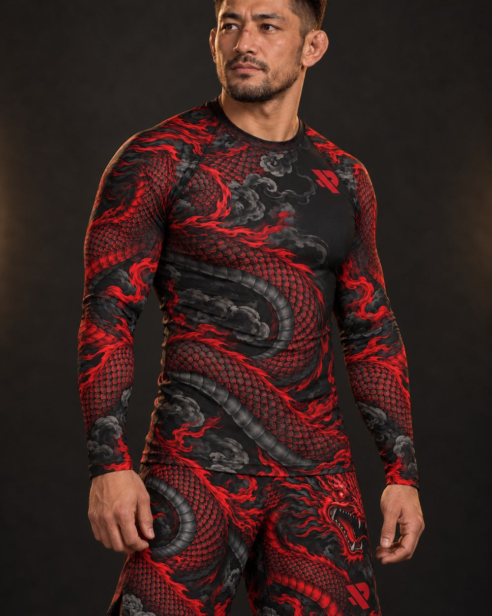 Rash guard Dragon Rouge manches longues homme