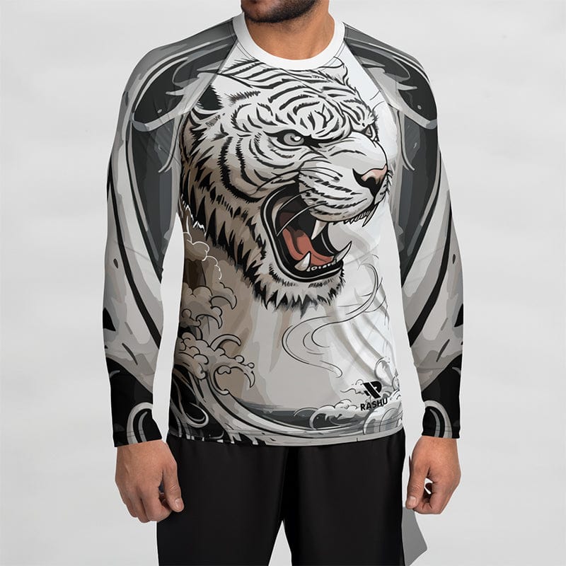 White Tiger Rash Guard - Men