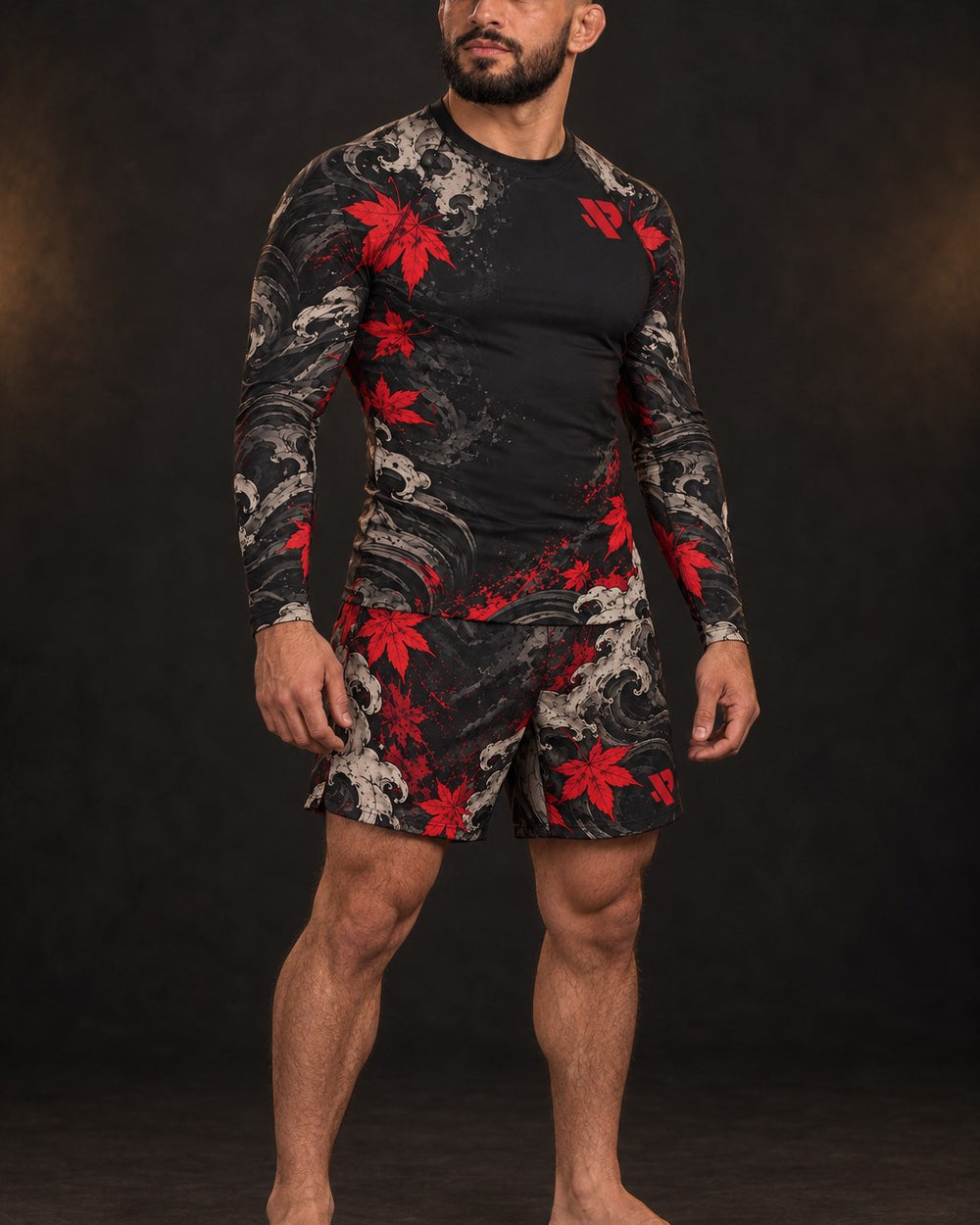 Rash guard Hannya Rouge manches longues homme