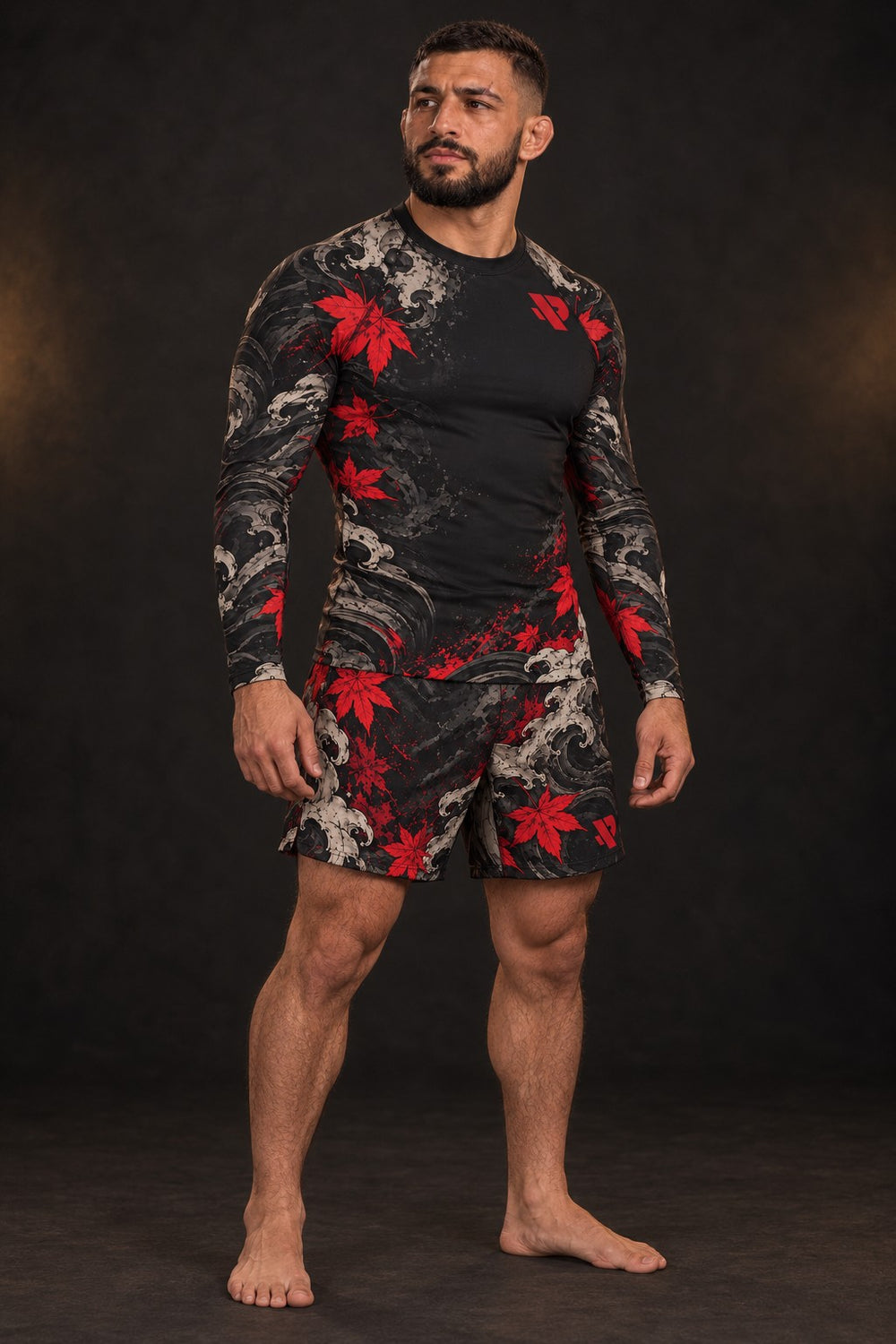 Rash guard Hannya Rouge manches longues homme