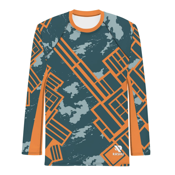 Rashguard Motif Urbain Gris et Orange - Homme Votre Rash Guard, Votre Mérite | Rashu