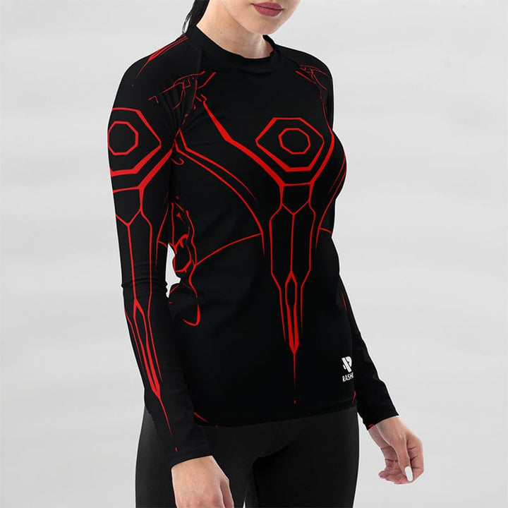 Rashguard Performance Rouge et Noir - Femme Votre Rash Guard, Votre Mérite | Rashu