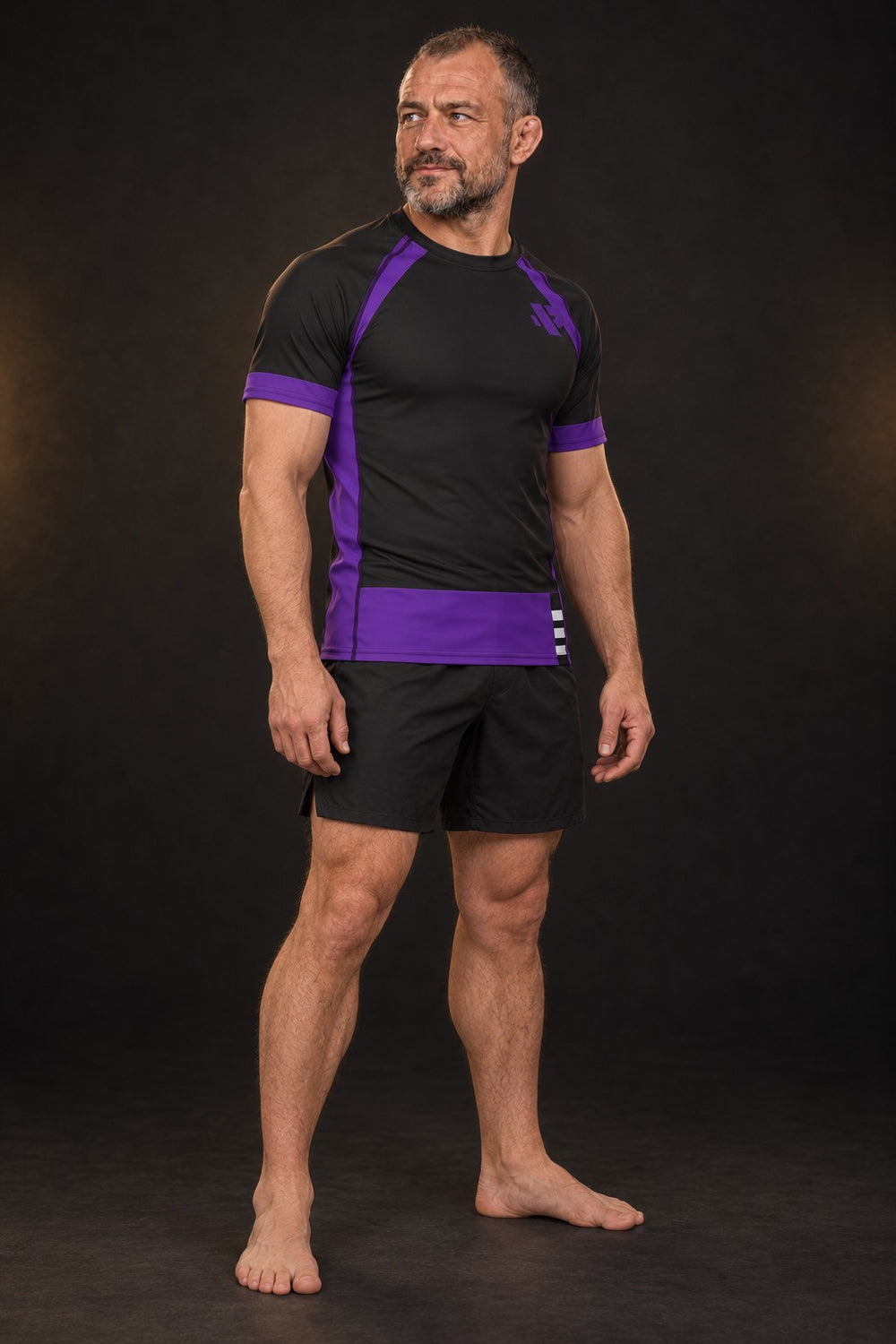 Rash guard Ranked Ceinture Violette manches courtes homme