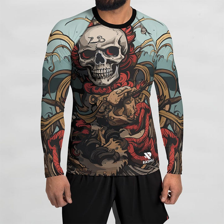 Rashguard Squelette de Pirate - Homme Votre Rash Guard, Votre Mérite | Rashu