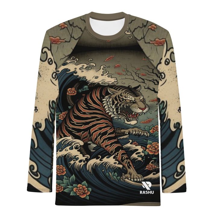 Rashguard Tigre Japonais Olive - Homme Rashu | Shop de Rash Guards Numéro 1