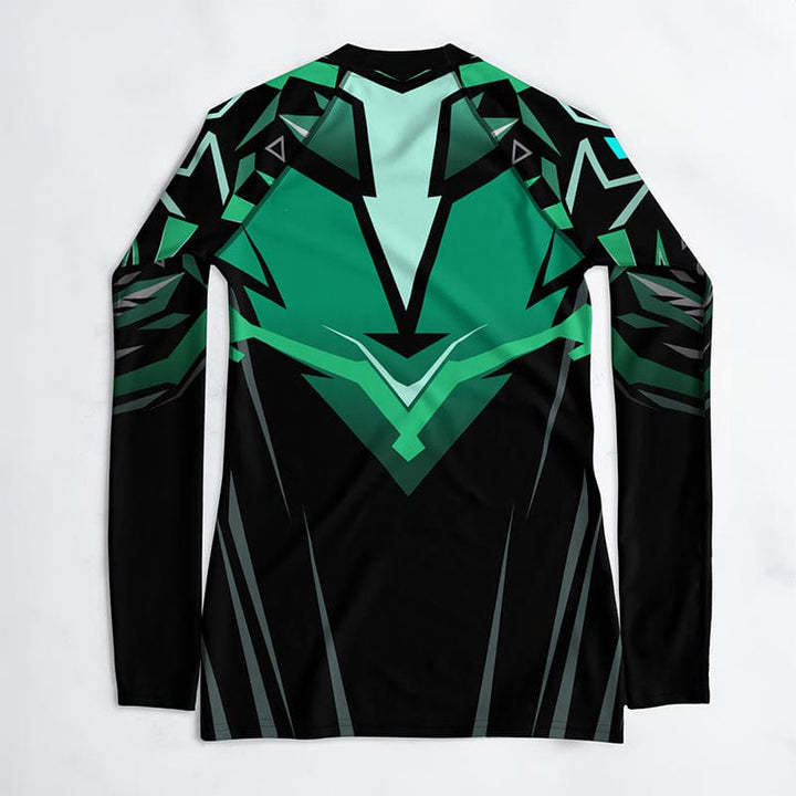 Rashguard Vert et Noir Électrique - Femme Votre Rash Guard, Votre Mérite | Rashu