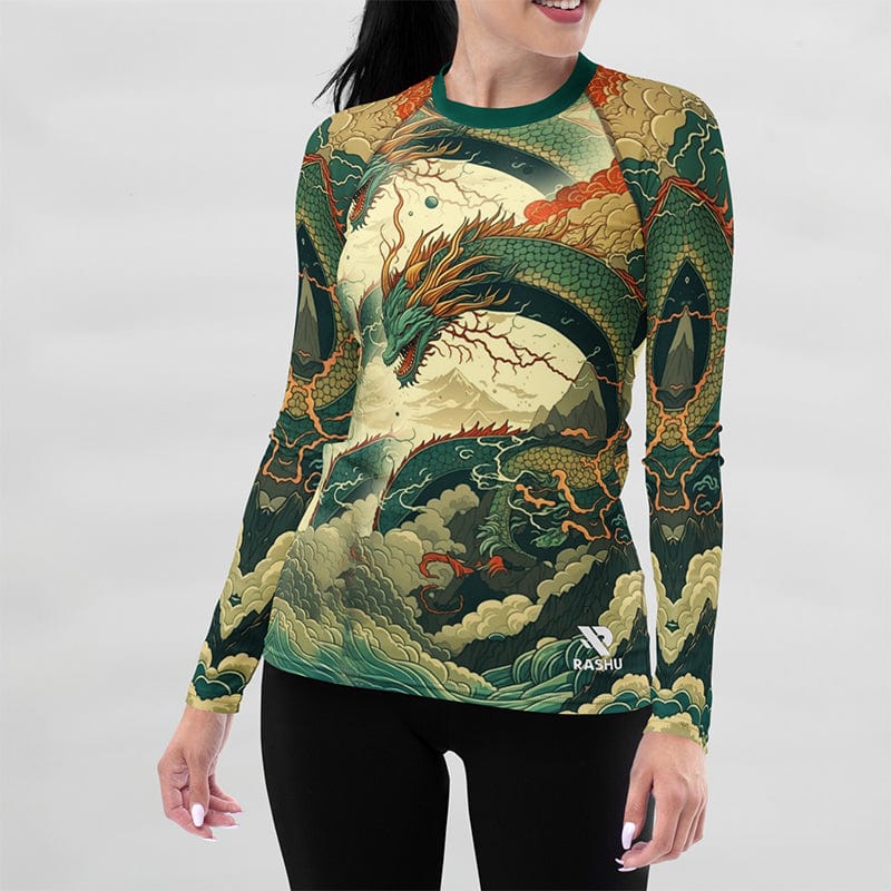 Green Dragon Rash Guard - Women